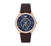 Emporio Armani Men's Blue Dial & Brown Leather Strap Watch