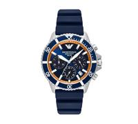 Emporio Armani Men's World Explorer Solar-Powered Chronograph Silicone Watch Ar11696, Blue, Men Blue