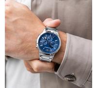 EMPORIO ARMANI MEN'S AR2448 SILVER BRACELET BLUE DIAL SILVER CASE