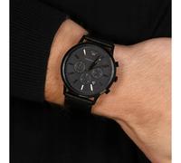 EMPORIO ARMANI MEN'S AR2461 BLACK LEATHER STRAP BLACK DIAL BLACK CASE