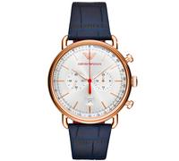 Emporio Armani Mens' Aviator Watch AR11123 - Black & Rose Gold Metal - One Size
