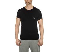 Emporio Armani Mens Basic Stretch Cotton With Crew Neck Fashion T-shirts, Black (Black 00020), XL UK