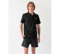 Emporio Armani Mens Beach Polo with Eagle Logo - Black - Black - L