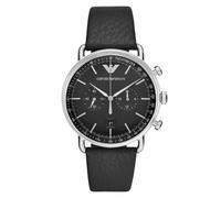 Emporio Armani Men's Black Leather Strap Watch