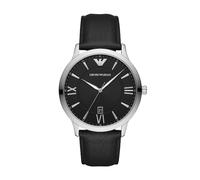 Emporio Armani Men's Black Leather Strap Watch