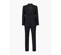 Emporio Armani Mens Black Single-breasted Regular-fit Stretch-wool Suit 46