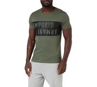 Emporio Armani Men's Crewneck T-Shirt - Green/Multi - Size: 38/Regular