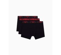 3 Pack Stretch Cotton Boxer Briefs Black/Red M