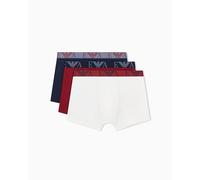 EMPORIO ARMANI Men's Bold Monogram 3-Pack Boxer Shorts, Blue, M