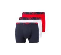 Emporio Armani Men's Bold Monogram 3-Pack Boxer Shorts, Marin/Rosso LAC/BIAN, S
