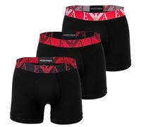 Emporio Armani Men's Bold Monogram 3-Pack Boxer Shorts, Nero/Nero/Nero, S