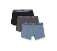 Emporio Armani Men's Bold Monogram 3-Pack Boxer Shorts, Tempesta/Magnet/Nero, S