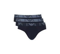 EMPORIO ARMANI Men's Bold Monogram 3-Pack Brief, Blue, L