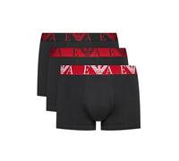Emporio Armani Men's Bold Monogram 3-Pack Trunk, Nero/Nero/Nero, L