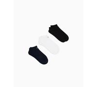 EMPORIO ARMANI Men's Casual Cotton 3-Pack Sneaker Socks, White/Black/Marine, L-XL