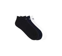 EMPORIO ARMANI Men's Casual Cotton 3-Pack Sneaker Socks, White/Black/Marine, S-M