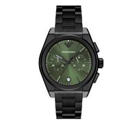 Emporio Armani Men's Chronograph Green Dial & Black Stainless Steel Watch