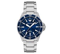 Emporio Armani World Explorer Men's Solar Blue Dial & Stainless Steel Watch