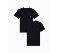 EMPORIO ARMANI Men's CORE Logoband 2-Pack T-Shirt V Neck, Black/Black, XL