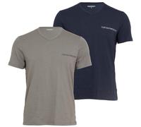 Emporio Armani Men's CORE Logoband 2-Pack V Neck T-Shirt Blue XL