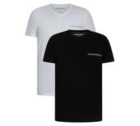 Emporio Armani Men's CORE Logoband 2-Pack V Neck T-Shirt White M