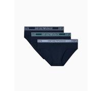 EMPORIO ARMANI Men's CORE Logoband 3-Pack Brief, Blue, M