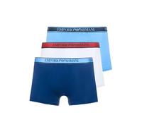 Emporio Armani Men's CORE Logoband 3-Pack Trunk, Bianc/INCHIOS/AZZURR, S