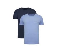 Emporio Armani Men's Core Logoband Crew Neck 2-Pack T-Shirt, Navy/Light Blue, M