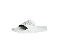 Emporio Armani Men's Embossed Eagle Sliders, White/Black, 8 UK