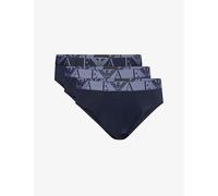 Emporio Armani Mens Emporio Armani Branded Mid-Rise Pack Of Three Stretch-Cotton Briefs Blue/Blue/Blue S
