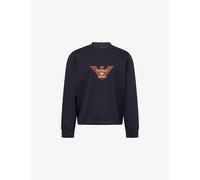 Emporio Armani Mens Emporio Armani Crewneck Logo-Print Cotton Sweatshirt Iconico 0920 Blu Navy Ea M