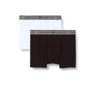 Emporio Armani Men's Endurance 2-Pack Boxer Shorts, Nero/Bianco, S