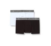 Emporio Armani Men's ENDURANCE 2-PACK TRUNK Trunks, NERO/BIANCO,