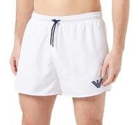 Emporio Armani Men's Essential Eagle Logo Swim Boxer Trunks, White, 50