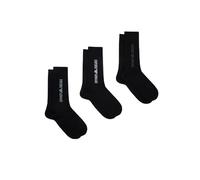 EMPORIO ARMANI Men's EXTENDED LOGO 3-PACK SHORT SOCKS BlackOne Size