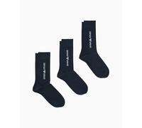 EMPORIO ARMANI Men's EXTENDED LOGO 3-PACK SHORT SOCKS BlueOne Size