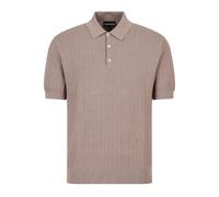 Emporio Armani Mens Incense Beige Grey Chevron Knitted Polo Shirt INCENSO BEIGE XXL