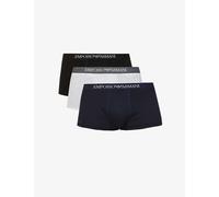 Emporio Armani Mens Marine/grg Mel/nero Logo-print Stretch-cotton Trunks Pack of Three Xl