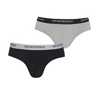 Emporio Armani Mens Black/grey Pack of Two Slim-fit Stretch-cotton Briefs Xl