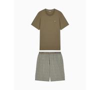 Emporio Armani Men's PATTERN T-SHIRT+SHORTS PYJAMA Green L