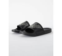 Emporio Armani Mens PVC Pool Slides with Eagle Logo - Black/Whisper White - Black/Whisper White - UK9 EU43