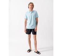 Emporio Armani Mens Short Sleeve Logo Detail Beach Polo in Pale_Blue - Pale Blue Cotton - Size Large