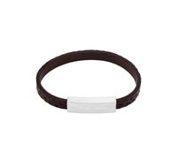 Emporio Armani Men's Silver-Tone Leather Bracelet, EGS3251040