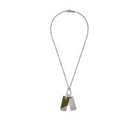 Emporio Armani Stainless Steel & Green Silicone Dog Tag Pendant Necklace