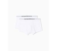 EMPORIO ARMANI Men's Soft Touch Bamboo Viscose 2-Pack Trunk, White/White, M (Pack of 2)