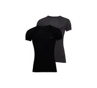 Emporio Armani Men's Soft Touch Bamboo Viscose Crew Neck 2-Pack T-Shirt, Magnet/Black, M