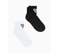 Emporio Armani Men's SPONGE 2-PACK ANKLE SOCKS BlackOne Size