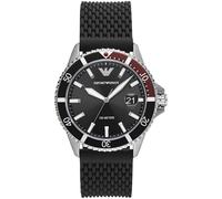 Emporio Armani Men's Stainless Steel Quartz Watch with Black Silicone Strap 22 (Model AR11341)