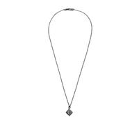 Emporio Armani Necklace for Men , Length: 525mm; Size Pendant: 10x10mm Gunmetal Stainless Steel Necklace, EGS2640060