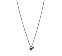 Emporio Armani Men's Gunmetal Stainless Steel Setted with Black Crystals Pendant Necklace, EGS3083060